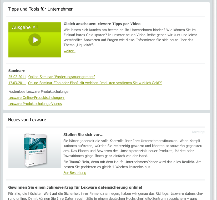 Der neue Lexware newsletter