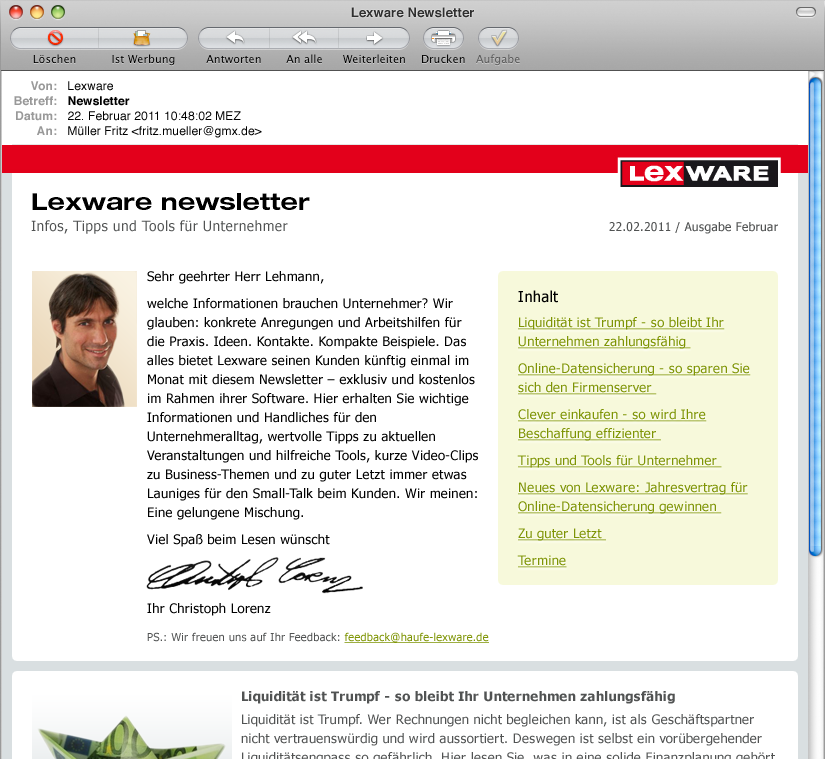 Der neue Lexware newsletter
