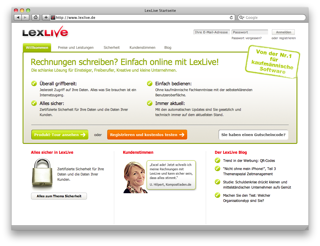 Corporate Karma entwirft neue LexLive Landingpage