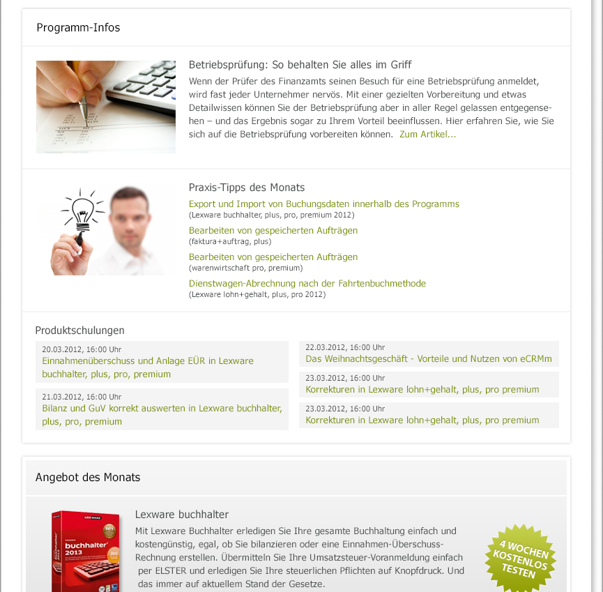 Relaunch des Lexware newsletters