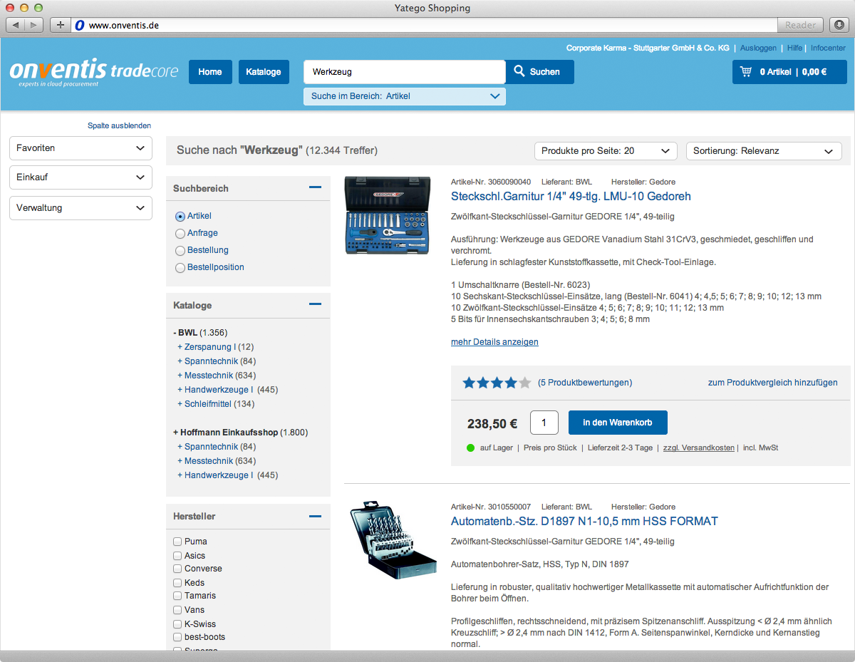 UX für Onventis SaaS-Lösungen