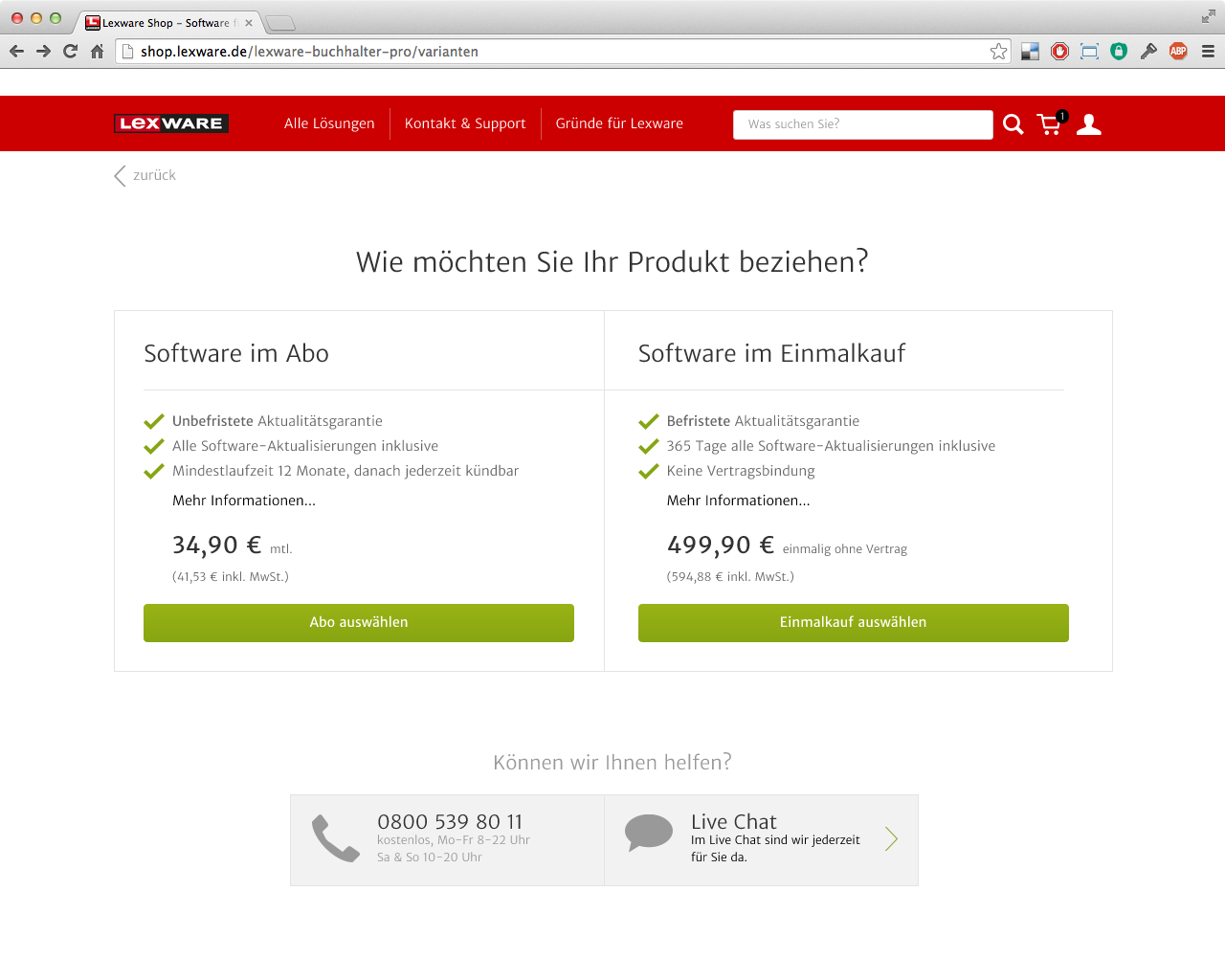 Lexware Shop Relaunch