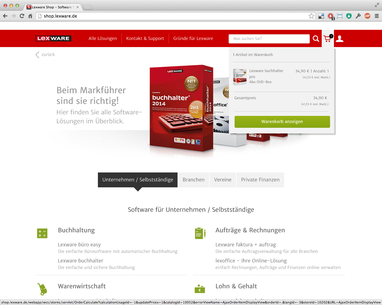Lexware Shop Relaunch
